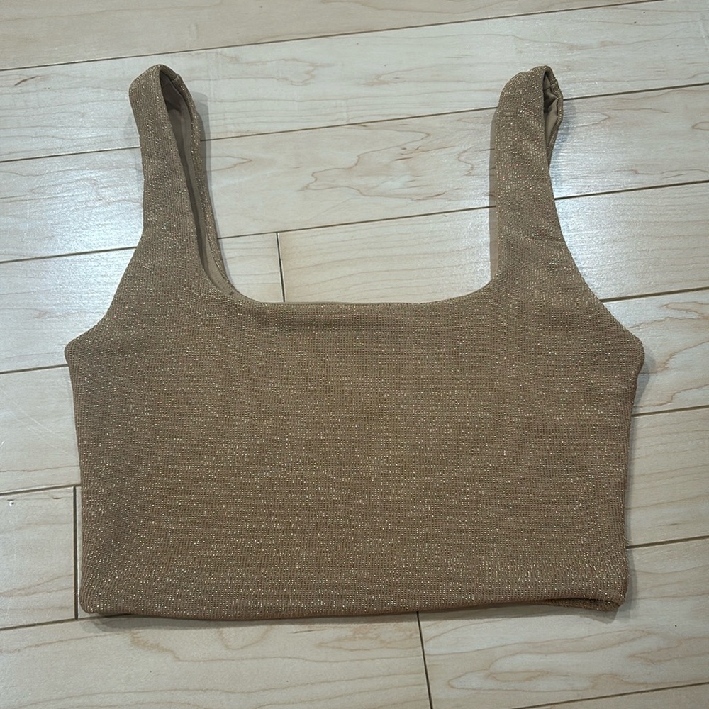 Sparkly gold cropped tank